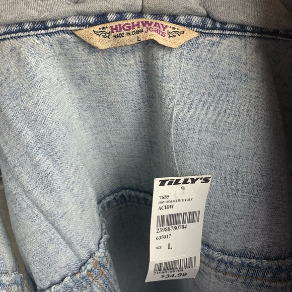 Highway Jeans Sweatshirt Hoodie Denim Jacket - Picture 6 of 7
